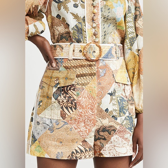 ZIMMERMANN Brightside Paisley Linen Shirt & Shorts Size Zimmermann 2 - Picture 5 of 16